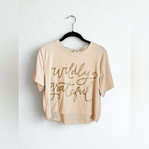 Joyfolie Beige 'Wildly Grateful' Tee